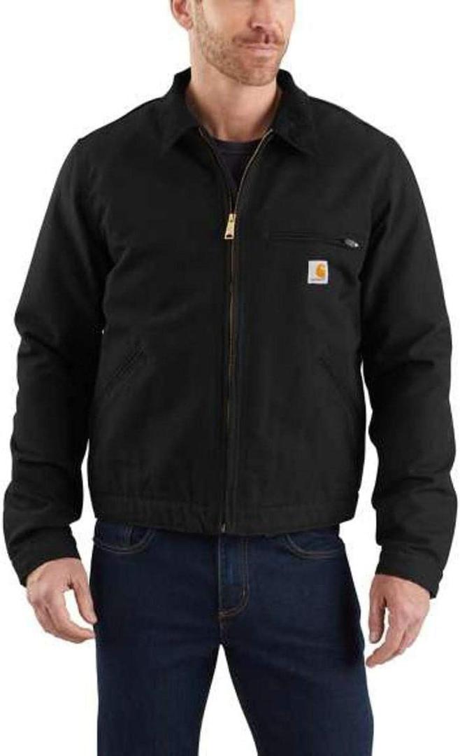 Carhartt Men's Iconic J01 Duck Detroit Jacket, Black, Large
