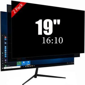 [2 Pack] 19 Inch Privacy Screen Protector - 95% Blue Light Blocking, Anti-Glare Monitor Filter for 16:10 Widescreen - Anti-Scratch Privacy Shield
