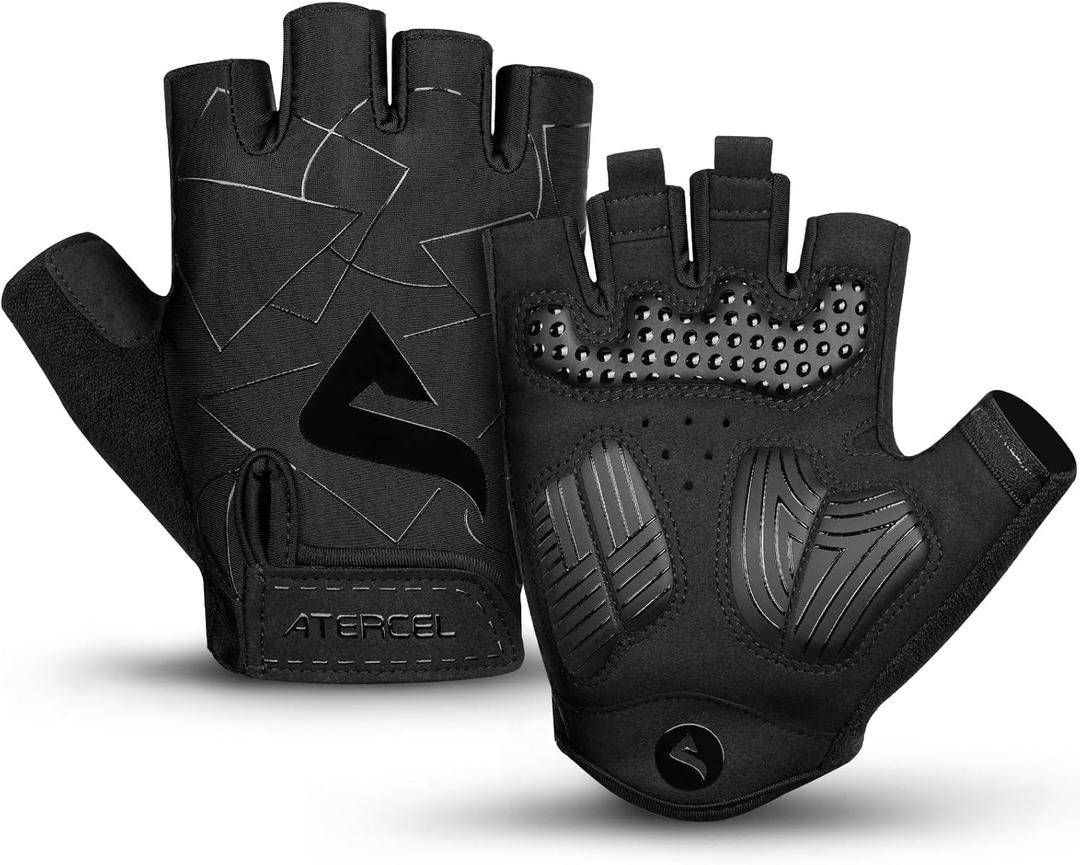 ATERCEL Cycling Gloves - Men's Bicycle Gloves for Cycling, Workout, Gym, Training, Weight Lifting, Outdoor, Dirt Bike, Mountain Bike, Riding (Black) ATERCEL Cycling Gloves - Men's Bicycle Gloves for Cycling, Workout, Gym, Training, Weight Lifting, Outdoor, Dirt Bike, Mountain Bike, Riding (Black)