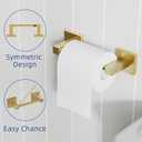 RUACQ 3 Pieces Bathroom Hardware Set, SUS 304 Stainless Steel Toilet Paper Holder, Towel Ring, 18-inch Towel Bar Set, Wall Mounted, Heavy Duty (Brushed Gold)