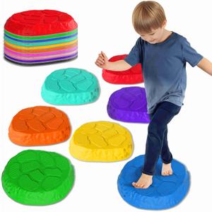 10-Pack Stepping Stones for Kids,Non-Slip Balance Stones Obstacle Course Coordination Game Encourage Toddler Balance Gross Motor Skills Toys for Kids Ages 3-8