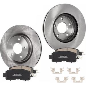 MOSTPLUS 11.65'' Front Vented Disc Brake Rotors+Ceramic Brake Pad Compatible for 2013 2014 2015 2016 2017 2018 2019 2020 2021 2022 2023 Nissan Altima Brake Rotors Pads Kit