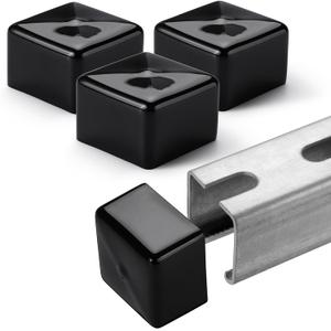 SIHAI 40-Packss 1-5/8" Unistrut End Caps, Black Safety Soft Rubber End Cover Caps for Strut Channel in Electrical, HVAC, Trolley Track, DIY (Black, Soft)