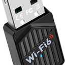 2-in-1 USB WiFi 6 Adapter with Bluetooth 5.4 Dual Band 2.4/5GHz, 900Mbps Wireless Network Adapter for Desktop/Laptop, 802.11ax, Driver Free, WPA3, Mini WiFi Dongle for Windows 11/10