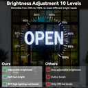 LED Open Signs for Business, 40"x14" Dimmable Large LED Open Light Up Sign with Hanging Installation for Salon Gym Cafes Store Office Bar Hotel Pubs (Cold White)