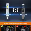 SEALIGHT H1 Light Bulbs 40000LM 6500K Cool White 1:1 Design 50000+ Lifespan, 3 Mins Installation, Pack of 2