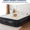 Simple Deluxe 22in Queen Air Mattress with Built-in High Speed Pump, Leak-Free & Foldable Design, Portable Inflatable Airbed with Carry Bag for Camping & Travel, 600lb Weight Capacity