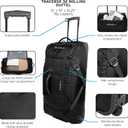 Eddie Bauer Traverse Luggage | Roller Wheels | Telescoping Handle | Travel | Vacation | Ripstop Nylon - Medium Indigo, 31"