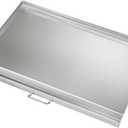 LotFun 32" x 15" Stainless Steel Cooking Griddle for Outdoor Gas Grill, Universal Griddle Flat Top Plate Insert with Grease Groove and Removable Handles for Electric/Charcoal/Gas Grill, Camping,Party