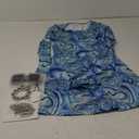 70s Disco Outfit Women, 7 PCS 70's Disco Dress Costume Hippie Clothes Accessories Jewelry Halloween (Blue)