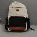 LOVEVOOK Laptop Backpack for Women with Pouch Pocket for Large Capacity Cup,18 Inch Teacher Nurse College Work Travel Backpack Purse,Waterproof Laptop Computer Bags,Beige-Black-Brown+Diamond-shaped