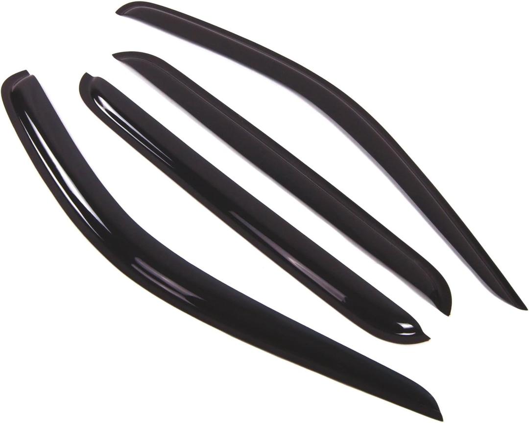 WD2-117 Dark Smoke 4 Pcs Set Window Visor (Outside Mount) Deflector Rain Guard Compatible with 1998-2003 Dodge Durango