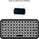iPazzPort Mini Bluetooth Wireless Keyboard with 8-Color Backlight, Compact Couch Small Keyboard, Rechargeable, for Laptop, Tablet, Smartphone, Travel & Home