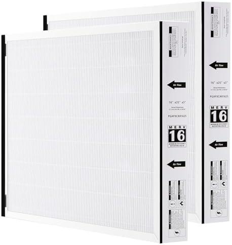 Upgraded PGAPXCAR1625-A02 Merv16 Replacement Filter, Compatible with Bryant/Carrier PGAPXCAR1625, PGAPXCAR1625-A02, PGAPXCAR1625-A01, AGAPXCAR1625-A02, AGAPXCAR1625 Filter(16x25x3in) -2 Pack