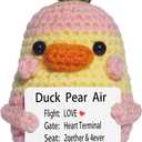 Positive Crochet Duck-Pear, Romantic Christmas Anniversary Birthday Gifts for Women Her Dads Graduation Girlfriend, Funny Cute Desk Decor-Fathers Day, Wedding I Love You Gift for Him Couple