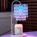 Candle Warmer Lamp with Timer & Dimmable Crystals Candle Lamp Warmer with RGB Mode, Adjustable Height Electric Candle Warmer with 3 Bulbs for Women Mom House Warming Gifts New Home Room Decor