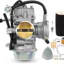 YFM660 Carburetor Carb With Oil Filter & Spark plug Compatible with 2002-2008 Yamaha Grizzly 660 4-Stroke Engine Replace PD42J 1UY-14451-00-00
