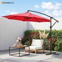 NEWBULIG 10FT Patio Umbrella, Offset Cantilever Outdoor Patio Table Umbrella, UV Protection, Fade Resistant Fabric, Easy Tilt Adjustment for Pool, Deck, Garden, Backyard