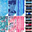 6 Pack Lightweight Thin Beach Towel Oversized 71"x32" Big Extra Large Microfiber Sand Free Towels for Adult Quick Dry Travel Camping Beach Accessories Vacation Essential Gift Turtles Shell Stripe Leaf