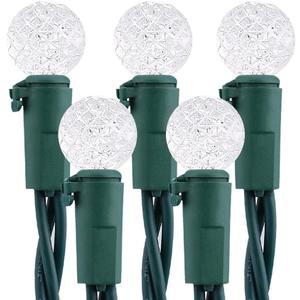 Brizled White Christmas Lights, 24.67ft G12 70 LED Christmas Lights Outdoor, Connectable 120V UL Listed Xmas String Lights Green Wire Christmas Tree Lights for Xmas Tree Party Room Indoor Decor