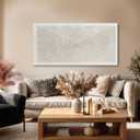 YLLTIEM Hand Painted Textured Geometric Wall Art 24x48 Inch, White Cream Ivory Abstract Canvas Wall Art, Large Horizontal Beige Neutral Wall Decor for Living Room, Bedroom, Office, Modern Wall Decor