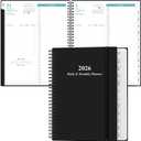 2026 Daily & Monthly Planner - One Page Per Day, Daily Planner from January 2026 - December 2026, Planner 2026 with 12 Monthly Tabs, 8.5" x 11", Black