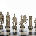 Plastic Chess Pieces RomanLegion 3 3/4", 9,6 cm Black & Gold - Weighted, Felted