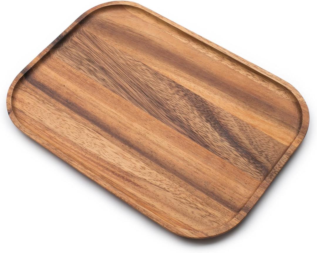 Ironwood Gourmet Small Steak Board, 7.5 x 10.5 x 0.5 inches, Acacia Wood Dinner Plate (Brown)
