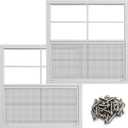 NeatiEase 2 Pack Shed Windows, 24" x 24" Flush Mount Window with Tempered Glass and Fiberglass Screen for Shed, Chicken Coop, Playhouse, Household, Garage