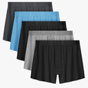 IGOLUMON Mens Underwear Boxer Shorts 5 Pack Bamboo Rayon Boxers for Men Classic Relaxed Fit Boxer Shorts with Button Fly, Size L