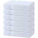 Wealuxe White Bath Towels 24x50 Inch, 6 Pack  Extra Absorbent Cotton Towel Set for Bathroom