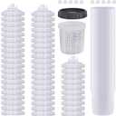 Disposable Paint Sprayer Mixing Cup for Automotive Paint Gun, HVLP Paint Spray Paint Gun 20 Ounce (600ml) Kit with 50 Cups and Lids System, 1 Hard Cup with Retainer Ring and 10 Plugs