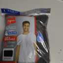 Hanes Men's Undershirts T-Shirt Pack, 4-Pack, ComfortBlend Moisture-Wicking Tees for Men, Crewneck T-Shirt, Slim Fit (Black, L)