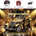 10X8ft Roaring 20s Party Photo Backdrop Photography Background, Great Gatsby Black and Gold 1920s Speakeasy Party Backdrops Photo Booth Prop Decorations Wall Decor Tablecloth