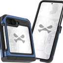 Ghostek Atomic Slim Galaxy Z Flip 6 case with Built-in Kickstand - Clear Back with Aluminum Metal Bumper, Protective Phone Case, Limited Edition Color for 2024 Samsung Z Flip 6 Case (6.7") (Blue)