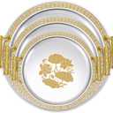 3 Pack Metal Serving Trays, Cute, Silver, Gold