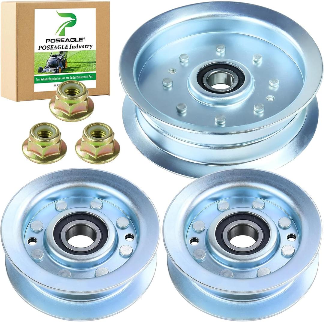 2 Pack GY22172 Idler Pulley with GY20629 Idler Pulley Replaces GY20110 AUC17621 GY22082 GY20067 for John Deere D140 D150 D160 E160 E170 L130 L120 LA145 LA115 LA165 S160 S170 Tractors