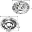 16" 8 Lug Wheel Simulators,Stainless Steel,with Bolt Kit Fit for Pick-up Trucks Vans RV Hub Caps Rim Skin Chrome Cover Parts ;E350/E450 1992-2016/2018-2021(2017 not Fit)