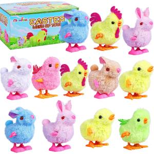 Max Fun 12Pcs Easter Wind Up Toys Easter Basket Stuffers Chicks Bunny Assortments for Easter Party Favors Easter Basket Fillers Easter Egg Hunt Easter Toys for Kids Ages 4-8