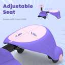 Electric Wiggle Car for Kids,6V Wiggle Car with LED Flashing Wheels & Music Speaker, Ride on Toys with Anti-Rollover & Flexible Steering, Adjustable-Length Car for Ages 3 and Up 66 LBS(Pink-Purple)