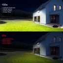 150W Plug in Motion Flood Lights Outdoor, 15000LM LED Motion Sensor Outdoor Lights Dusk to Dawn, Security Floodlights Waterproof IP65, Exterior Lighting for Outside, House, Garage