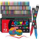 Acrylic pens 72 felt-tip pens with fine tip flexible and precise