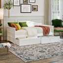AFI, Acadia Twin Size Wood Daybed Frame with 2 Storage Drawers, White