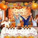 Thanksgiving Party Decorations Set, Turkey Themed Backdrop,Tablecloth, Balloons, Cake Toppers, Fall Theme Party Supplies