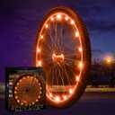 Activ Life LED Bike Wheel Lights with Batteries Included! Get 100% Brighter and Visible from All Angles for Ultimate Safety & Style (1 Tire Pack), Orange