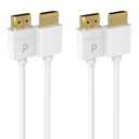 Pacroban Ultra-Short 1.5ft HDMI Cable (2 Pack) -Slim, Flexible, White 4K HDMI Cord, 18Gbps High Speed, HDMI 2.0, HDR10, HDCP 2.2, ARC, Ethernet, Ideal for Tight Spaces, Roku, FireTV, AppleTV, and More