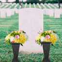 Cemetery Vase for Grave Headstones with Metal Spike, Flower Pots for Outdoor Plants, Memorial Vases for Graves