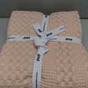 PHF 100% Cotton Waffle Weave Blanket Queen Size for Bed, Soft Lightweight & Breathable, All-Season Comfort, Luxury Aesthetic Christmas Blanket for Home Decor, 90"x90", Pink/Mauve