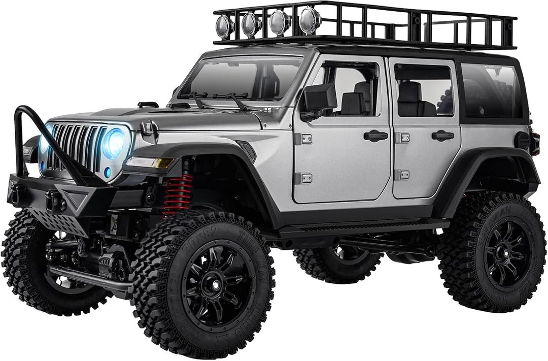1/12 RC Crawler RTR, MN-128 Off-Road Truck, 4x4 RC Rock Crawler with 2.4G Remote Control RC Jeep Car Model for Adults Hobby Gifts (Gray)