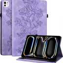 YHDXUYS Case for iPad Pro 13 Inch (M5/M4) 2025/2024, Auto Wake/Sleep Slim PU Leather Folio Cover with Multi-Angle Stand and Pen Holder, Purple